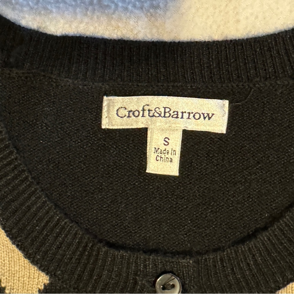 Croft & Barrow Small Argyle Cardigan Neutral Palette - Picture 4 of 9